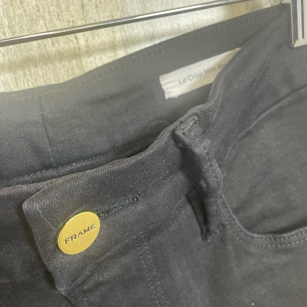FRAME Jeans size 28 Le Crop Mini Boot Black‎ Bootcut Flare Premium Denim Stretch - Picture 5 of 8